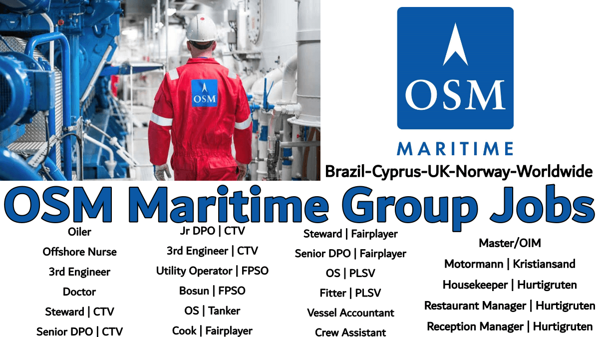 OSM maritime Job Hiring 2024 Sea Career